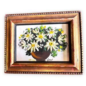 Original Oil Painting on Wood CAROLE GERS, Signed, Framed, 9.5" x 7.5"